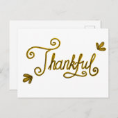 Carte Postale Thankful gold lettering (Devant / Derrière)