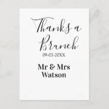 Thanks a brunch post wedding name date simple 