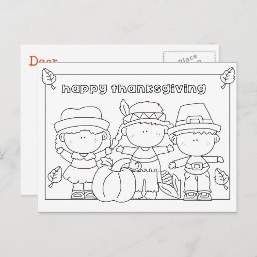 Carte postale Thanksgiving (Devant / Derrière)