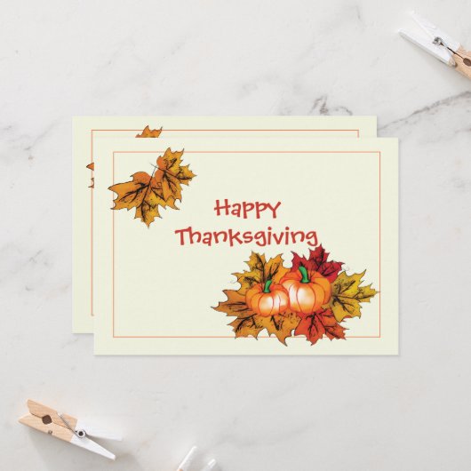 Carte postale Thanksgiving (Devant/Arrière en situation)