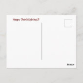 Carte postale Thanksgiving (Dos)