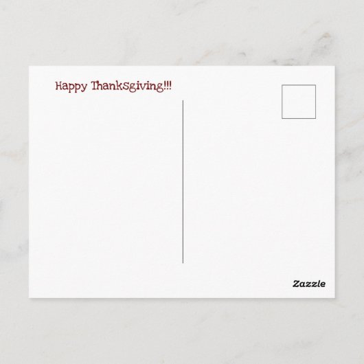 Carte postale Thanksgiving (Dos)