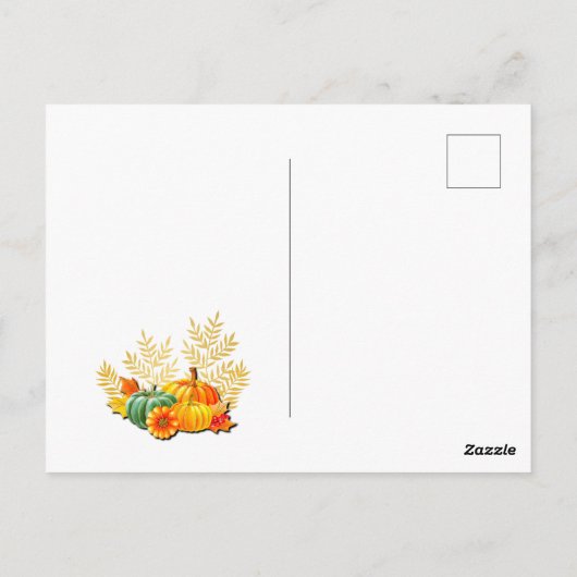 Carte Postale Thanksgiving Automne Automne Maple Feuilles et cit (Dos)