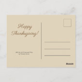 Carte postale Thanksgiving avec Fruits et vin (Dos)