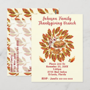 Carte Postale Thanksgiving Brunch Automne Fête Scène