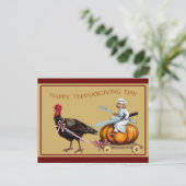 Carte Postale Thanksgiving Citrouille de Turquie Vintage (Debout devant)