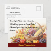 Carte Postale Thanksgiving Client Immobilier Marketing (Devant / Derrière)