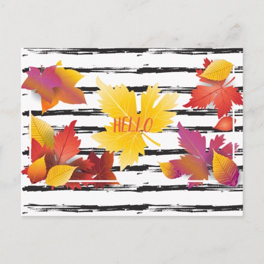 Carte Postale Thanksgiving Holiday Fall Maple Feuilles Décor bru (Devant)
