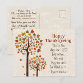 Carte Postale Thanksgiving Inspirational Bible Psaume 118:24 (Devant / Derrière)
