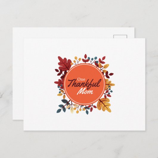 Carte Postale Thanksgiving Mère Fille Mère Mère Automne Femmes (Devant / Derrière)