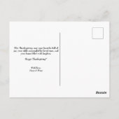 Carte Postale Thanksgiving mignon Turquie Citrouille Moon (Dos)