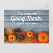 Carte Postale Thanksgiving New Home Address Moving Faire-part (Devant)