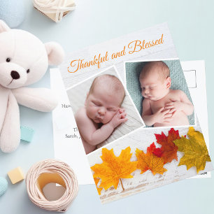 Carte Postale Thanksgiving Nouveau-né Photo Fall Baby Faire-part
