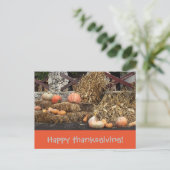 Carte Postale Thanksgiving Orange citrouille rustique (Debout devant)
