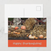 Carte Postale Thanksgiving Orange citrouille rustique (Devant / Derrière)