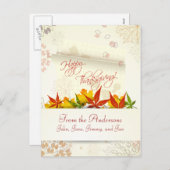 Carte postale Thanksgiving Personnalisable (Devant / Derrière)