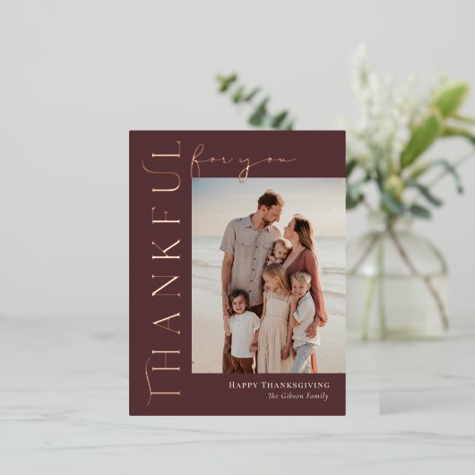 Carte postale Thanksgiving Side Foil (Debout devant)