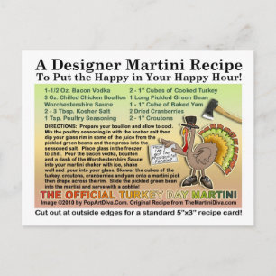 Carte postale Thanksgiving Turkey Martini Recette