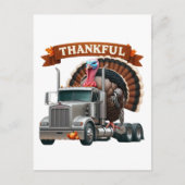 Carte Postale Thanksgiving Turquie équitation Semi-camion (Devant)