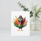 Carte Postale Thanksgiving Turquie Fabriqué en légumes (Debout devant)