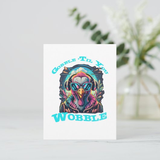 Carte Postale Thanksgiving Turquie Wobble (Debout devant)