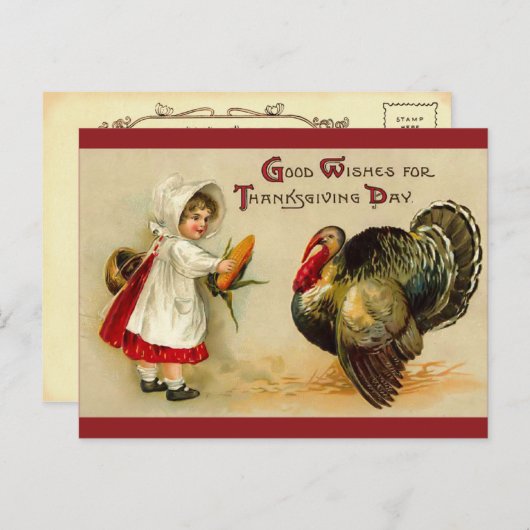 Carte postale Thanksgiving vintage (Devant / Derrière)