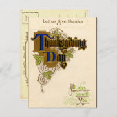 Carte postale Thanksgiving vintage (Devant / Derrière)