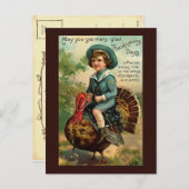 Carte postale Thanksgiving vintage (Devant / Derrière)
