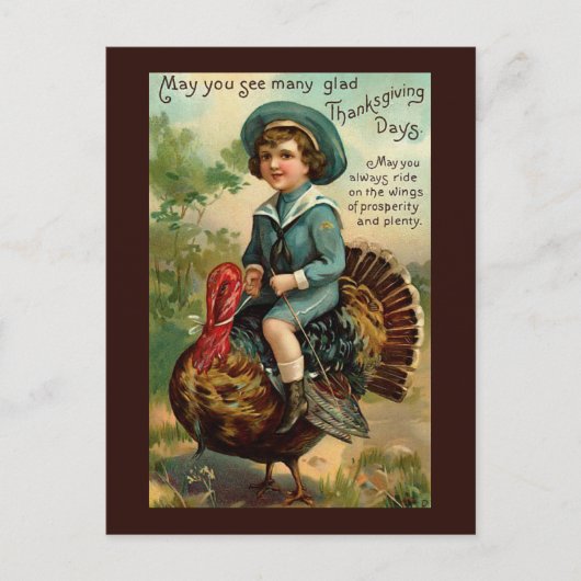 Carte postale Thanksgiving vintage (Devant)