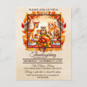 Carte Postale Thanksgiving Woodland Animaux Feuilles d'automne (Devant)