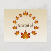 Carte Postale Thanksgiving Wreath Grateful Simple Feuilles d'éra (Devant)