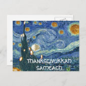 Carte postale : Thanksgivukkah Sameach (Nuit huile (Devant / Derrière)