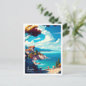 Carte Postale Thassos Grèce illustration de voyage vintage (Debout devant)