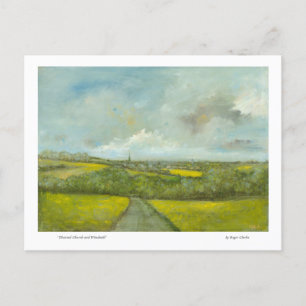 Carte Postale Thaxy Church et Windmill