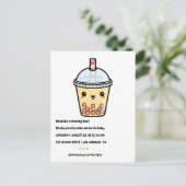 Carte Postale Thé à bulles orange ambre Kawaii Fête d'anniversai (Debout devant)