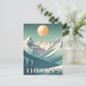 Carte Postale The Alps Retro Geometric European Ski Mountain (Debout devant)