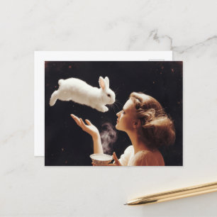 Carte Postale Thé avec le lapin Surreal