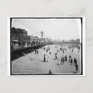 Carte Postale The Beach, Atlantic City New Jersey c1905 Vintage