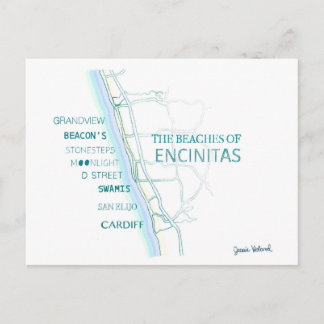 Carte Postale The Beaches of Encinitas Tote Bag - San Diego