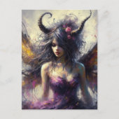 Carte Postale The Beautiful Fairy in Purple with Horns (Devant)