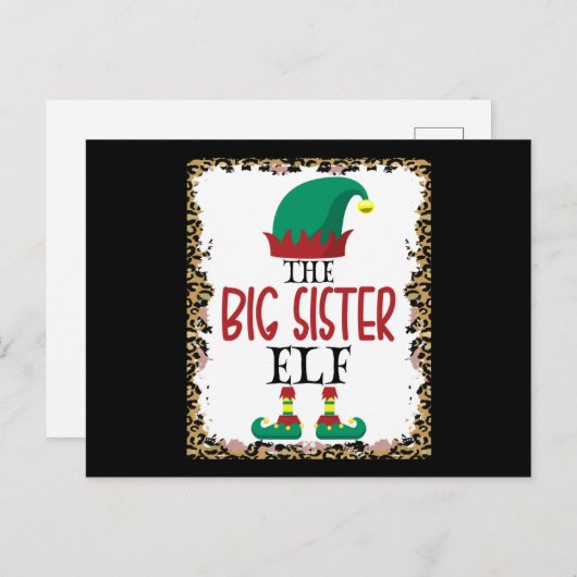 Carte Postale The Big Sister Elf Leopard Elf Venin de Christma (Devant / Derrière)