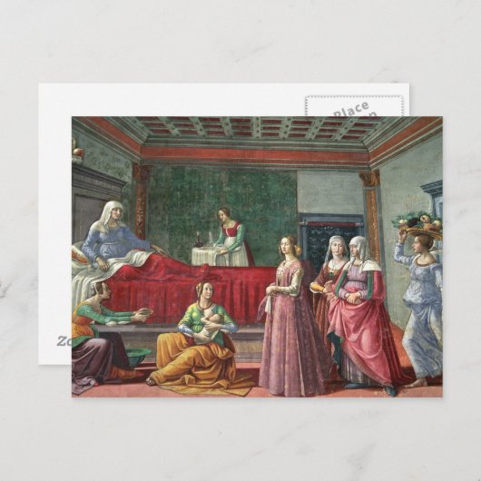 Carte Postale The Birth of St. John the Baptist (fresco) (Devant / Derrière)