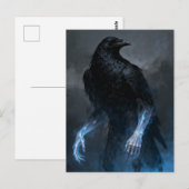 Carte Postale The black crow with human arms dark fantasy  (Devant / Derrière)