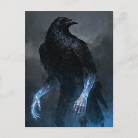 Carte Postale The black crow with human arms dark fantasy  (Devant)