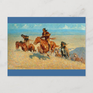 Carte Postale The Buffalo Runners de Frederic Remington (1909)