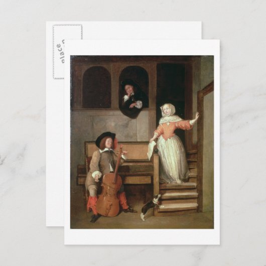 Carte Postale The Cello Player, c.1700 (huile sur toile) (Devant / Derrière)