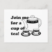 Carte Postale Thé chaud - Pot de thé et tasses de thé (Devant)