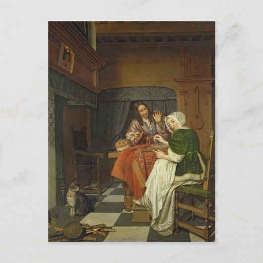 Carte Postale The Chess Players, c.1670 (Devant)