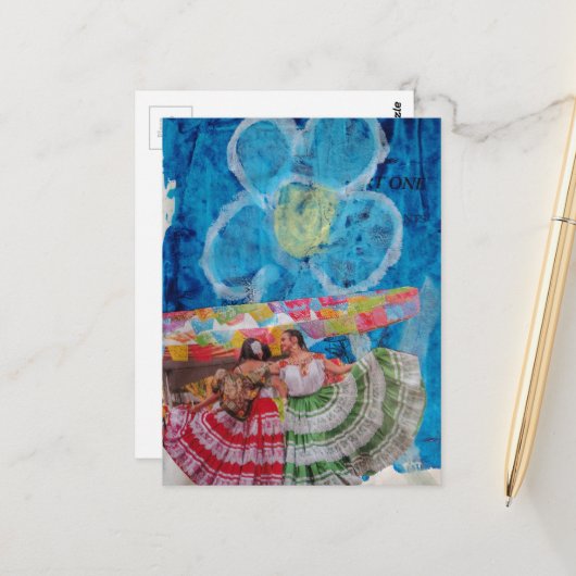 Carte Postale The Dancing Women Collage (Devant/Arrière en situation)