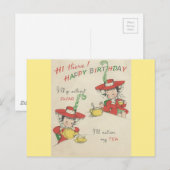 Carte Postale Thé d'anniversaire vintage (Devant / Derrière)